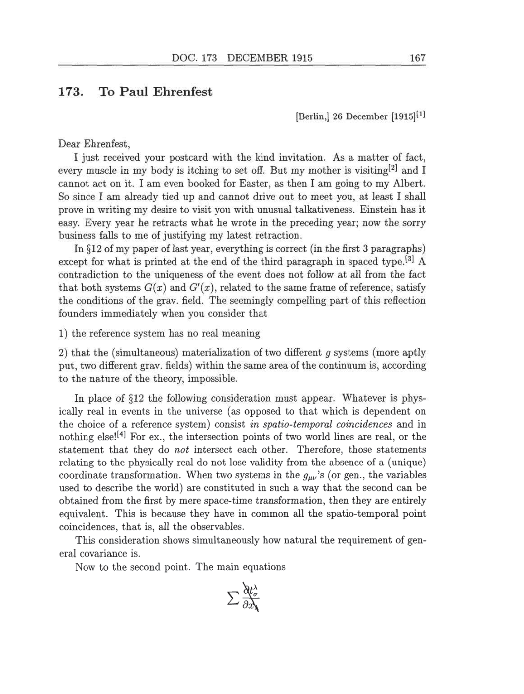 Volume 8: The Berlin Years: Correspondence, 1914-1918 (English translation supplement) page 167