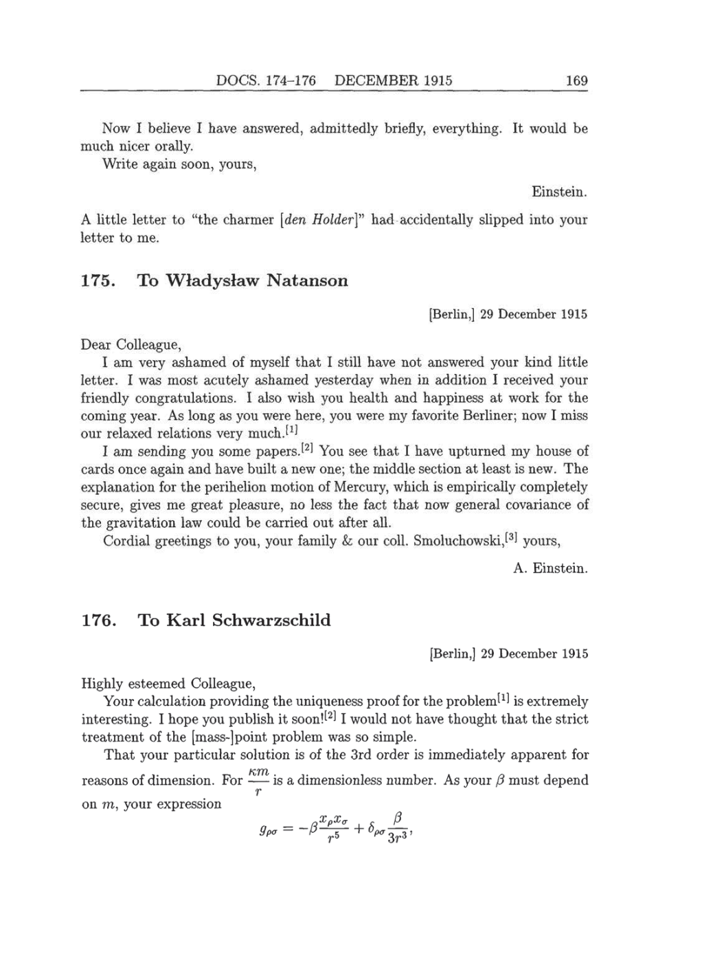 Volume 8: The Berlin Years: Correspondence, 1914-1918 (English translation supplement) page 169