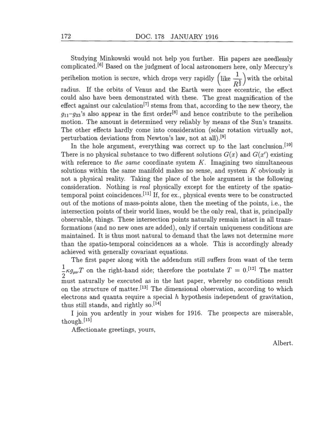 Volume 8: The Berlin Years: Correspondence, 1914-1918 (English translation supplement) page 172