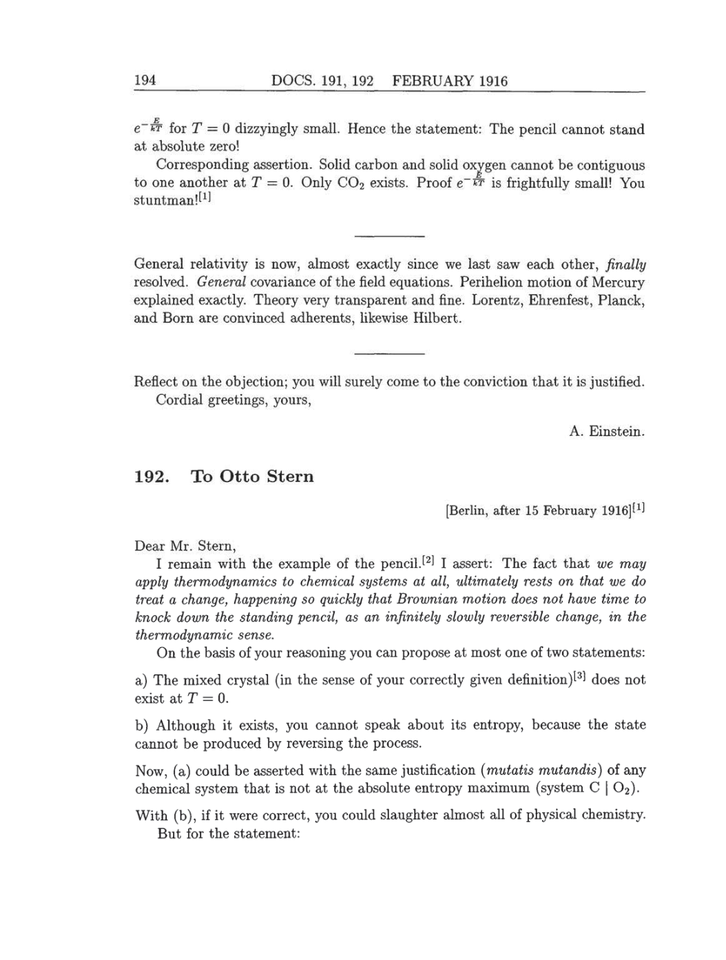 Volume 8: The Berlin Years: Correspondence, 1914-1918 (English translation supplement) page 194