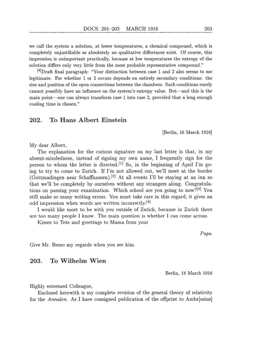 Volume 8: The Berlin Years: Correspondence, 1914-1918 (English translation supplement) page 203