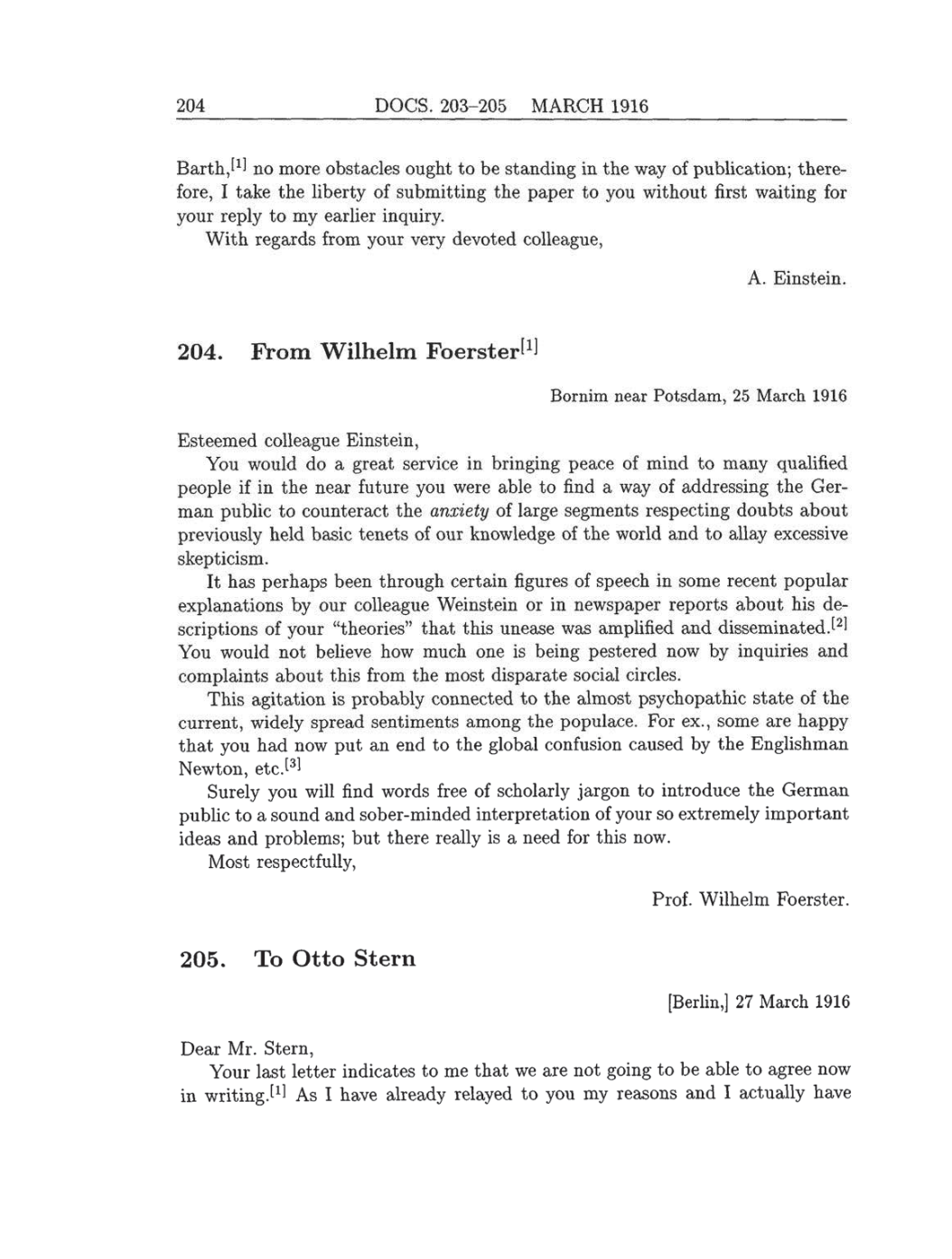 Volume 8: The Berlin Years: Correspondence, 1914-1918 (English translation supplement) page 204