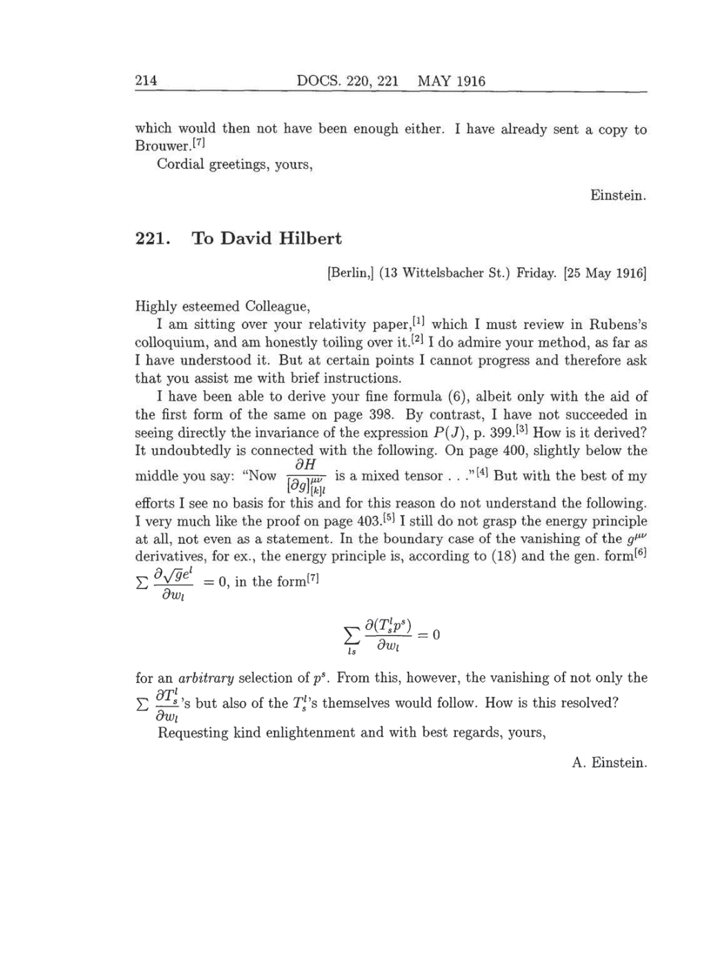 Volume 8: The Berlin Years: Correspondence, 1914-1918 (English translation supplement) page 214