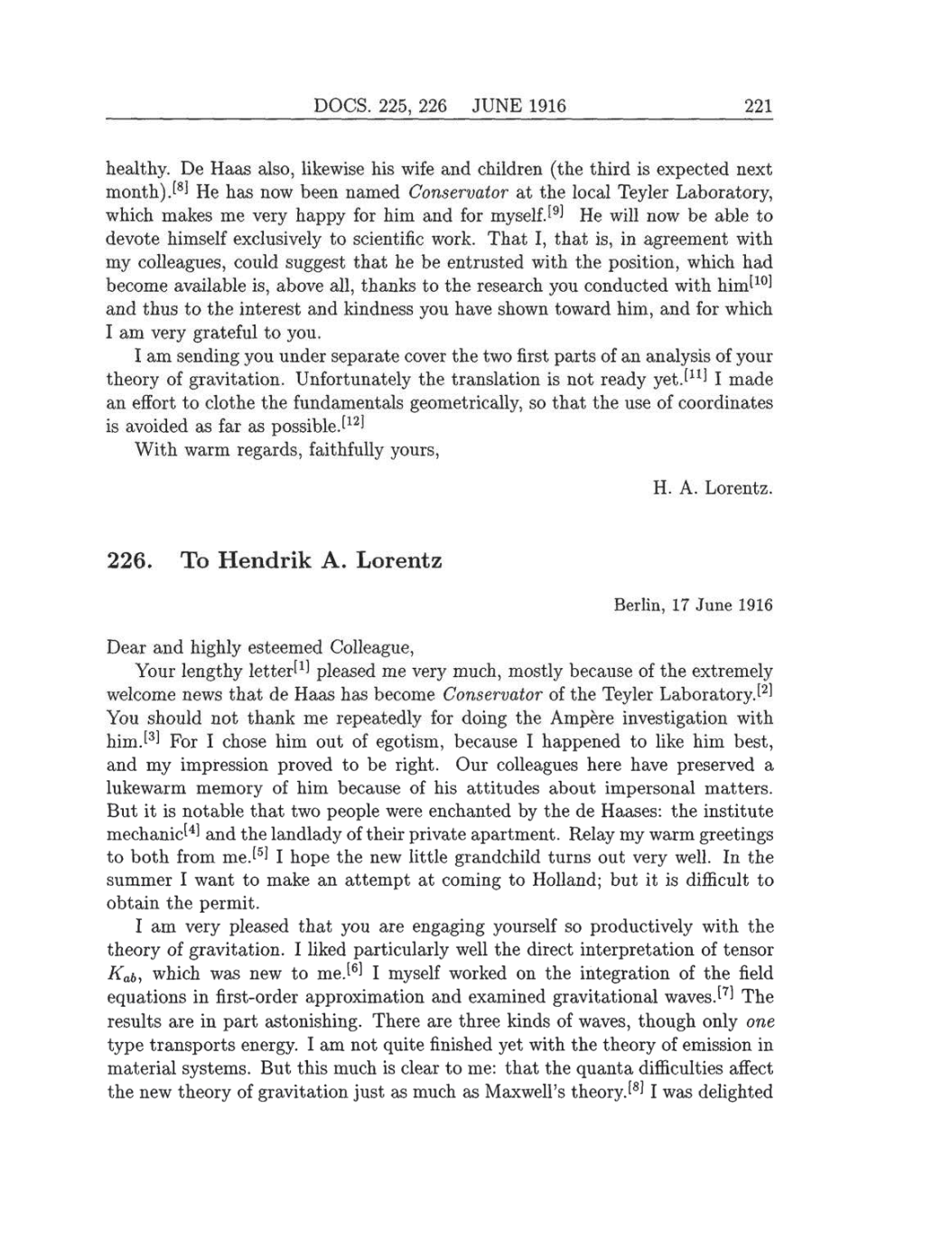 Volume 8: The Berlin Years: Correspondence, 1914-1918 (English translation supplement) page 221