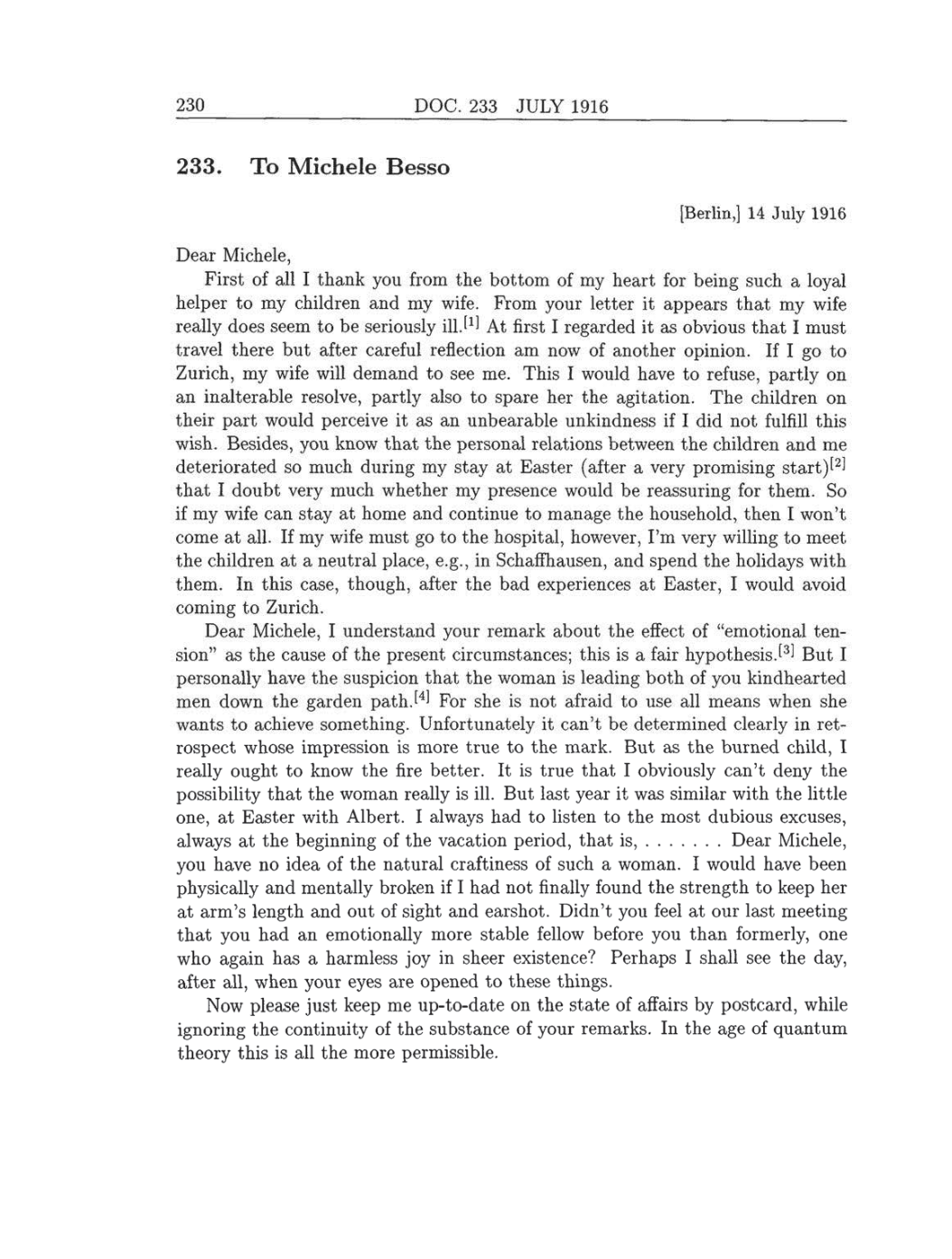 Volume 8: The Berlin Years: Correspondence, 1914-1918 (English translation supplement) page 230