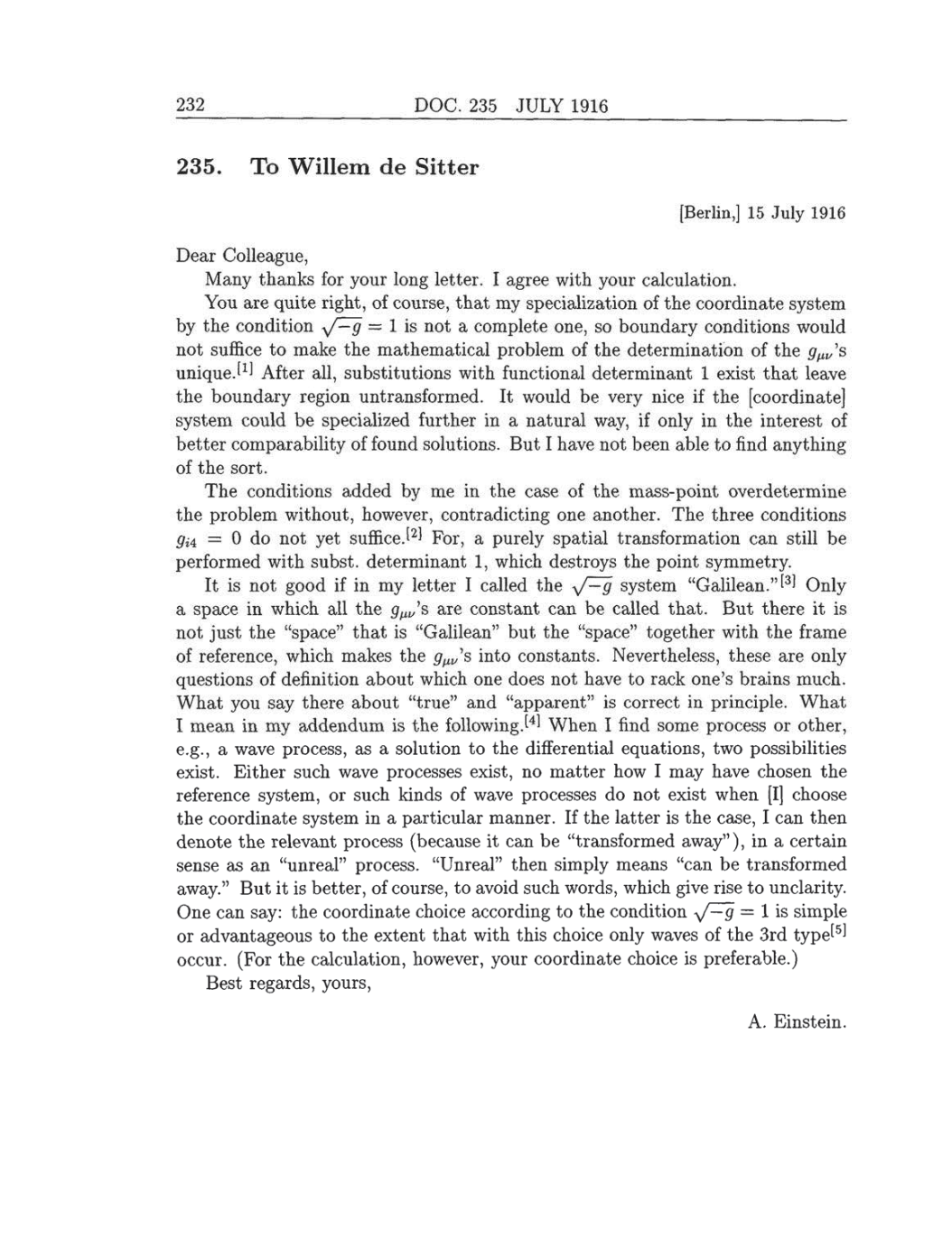 Volume 8: The Berlin Years: Correspondence, 1914-1918 (English translation supplement) page 232