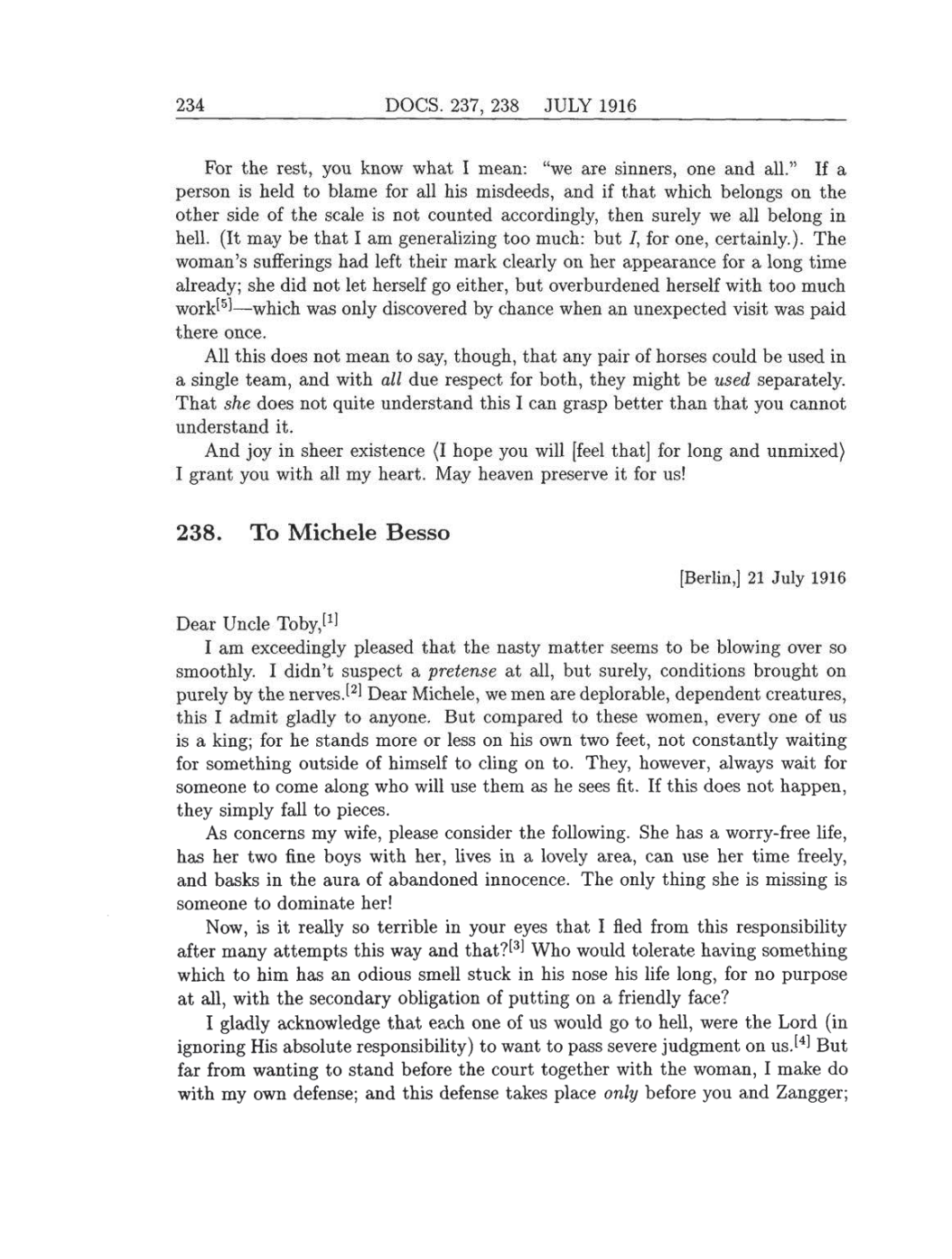 Volume 8: The Berlin Years: Correspondence, 1914-1918 (English translation supplement) page 234