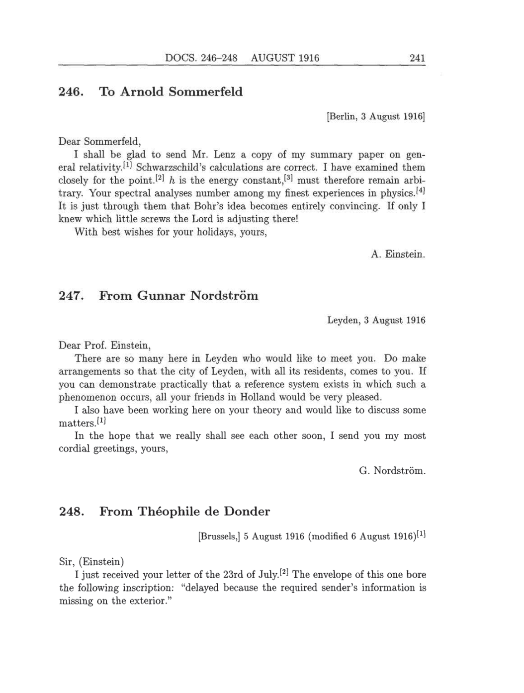 Volume 8: The Berlin Years: Correspondence, 1914-1918 (English translation supplement) page 241