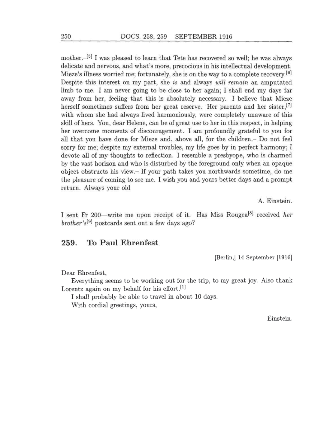 Volume 8: The Berlin Years: Correspondence, 1914-1918 (English translation supplement) page 250