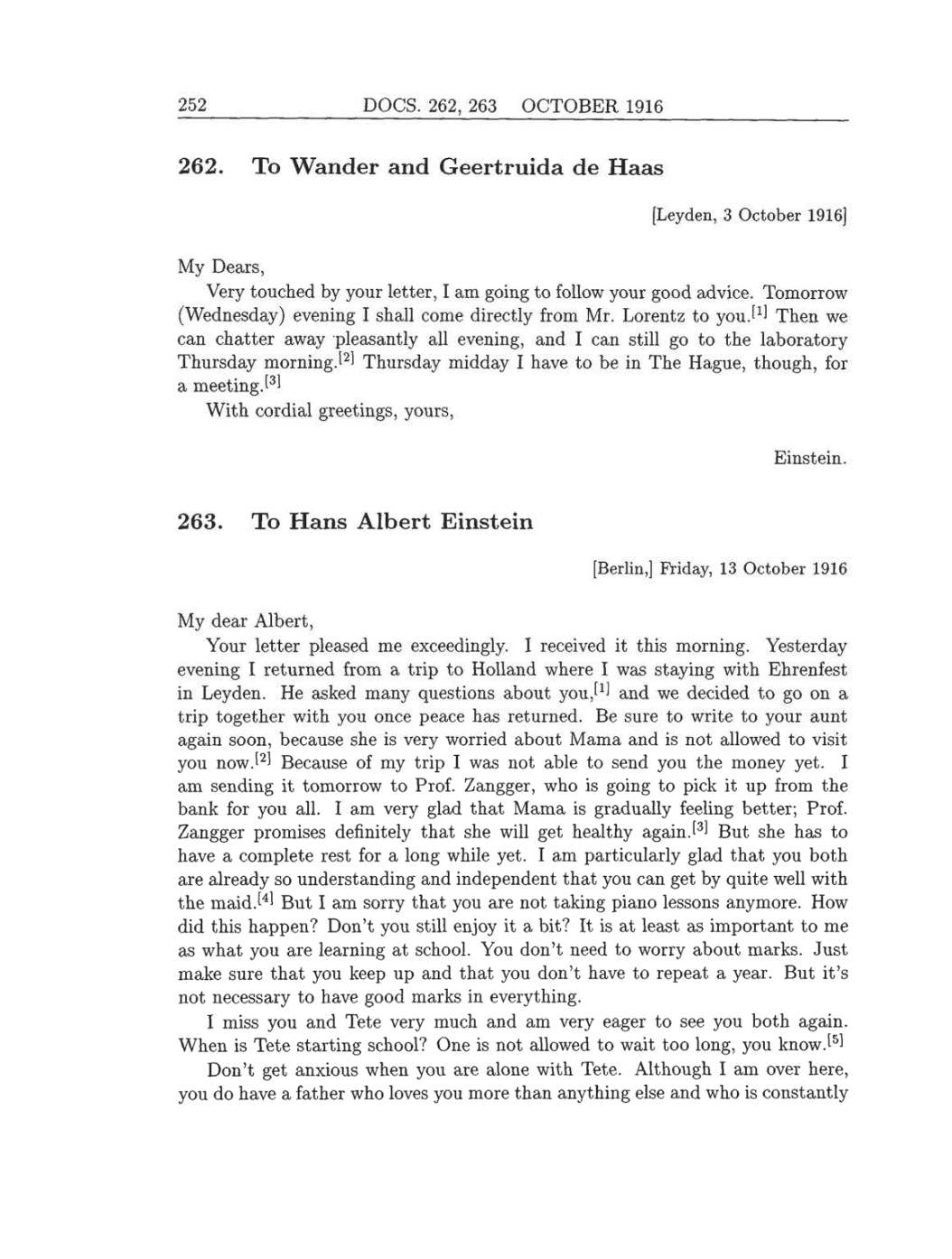 Volume 8: The Berlin Years: Correspondence, 1914-1918 (English translation supplement) page 252