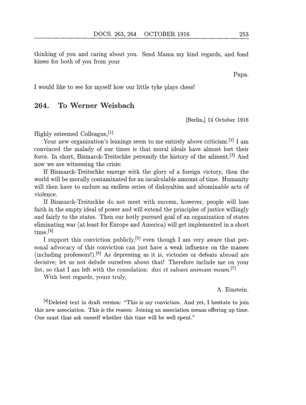 Volume 8: The Berlin Years: Correspondence, 1914-1918 (English translation supplement) page 253