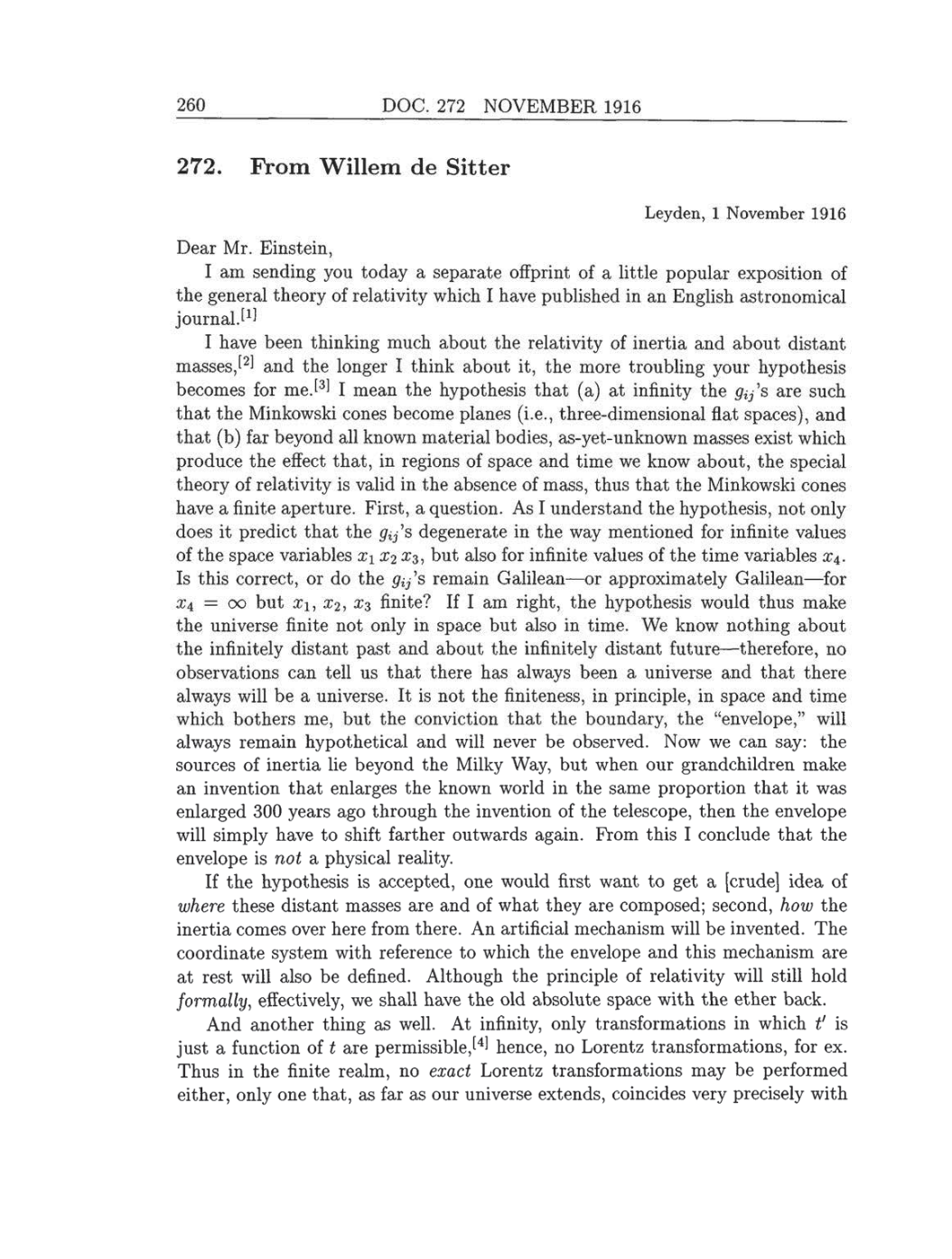 Volume 8: The Berlin Years: Correspondence, 1914-1918 (English translation supplement) page 260