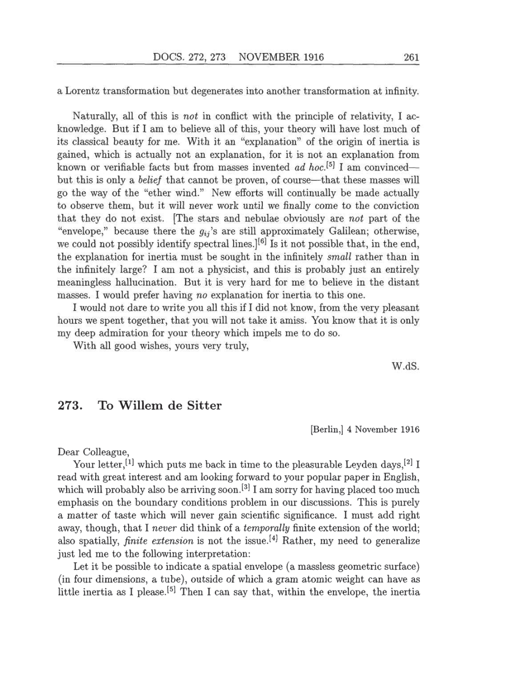 Volume 8: The Berlin Years: Correspondence, 1914-1918 (English translation supplement) page 261