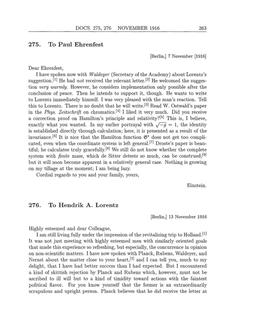 Volume 8: The Berlin Years: Correspondence, 1914-1918 (English translation supplement) page 263