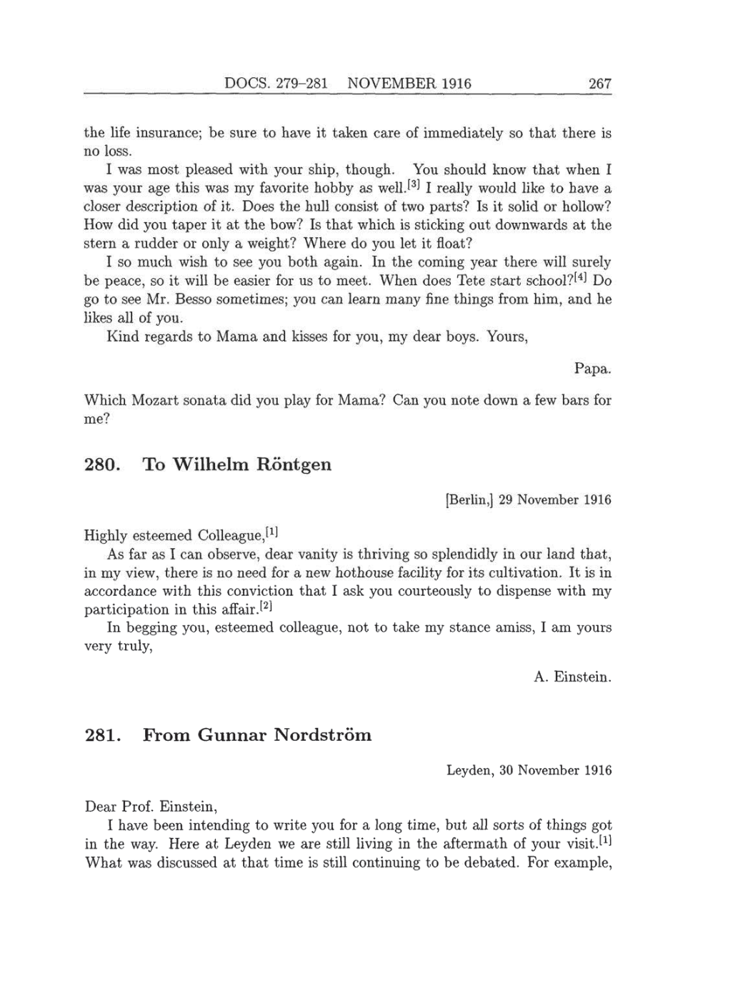 Volume 8: The Berlin Years: Correspondence, 1914-1918 (English translation supplement) page 267