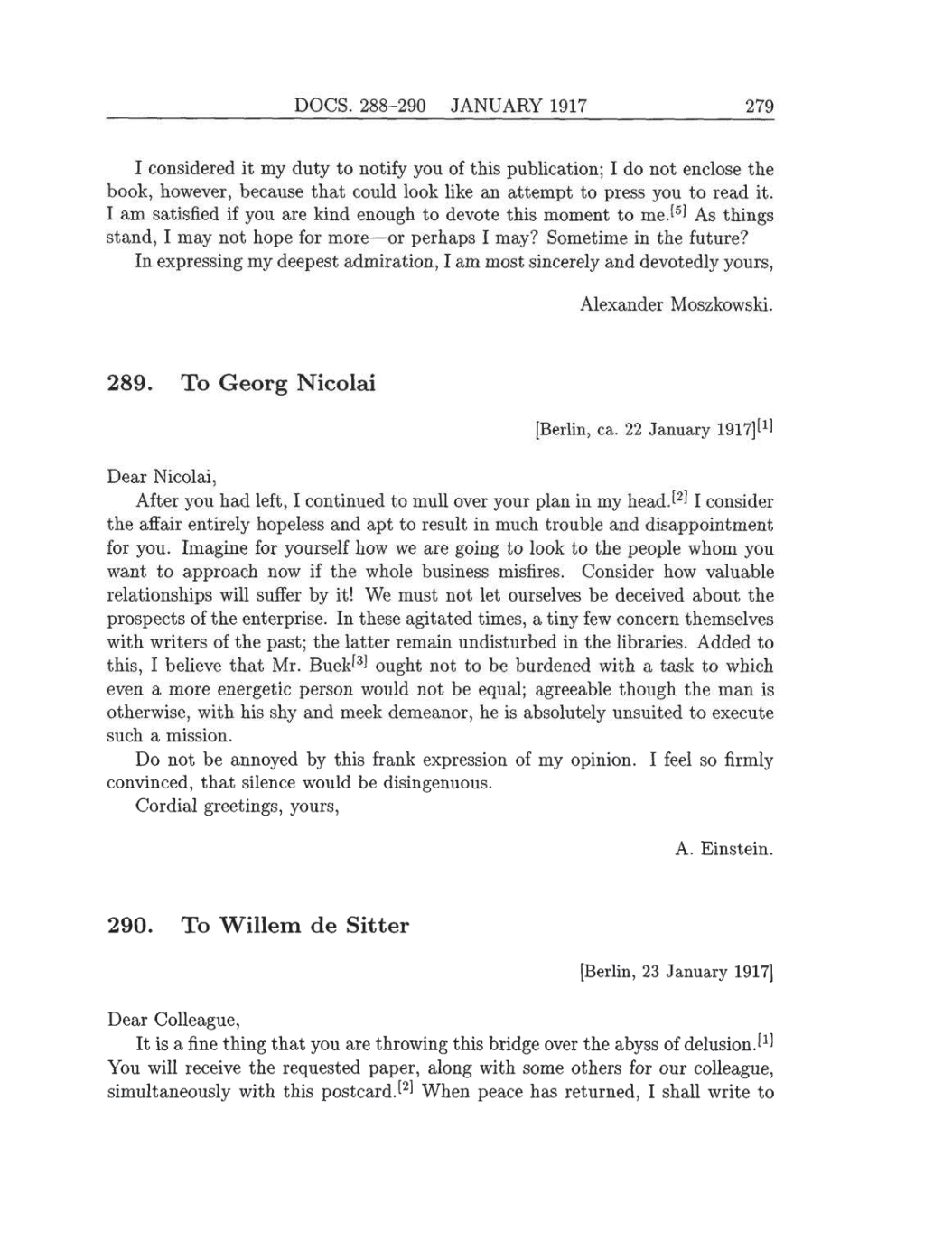 Volume 8: The Berlin Years: Correspondence, 1914-1918 (English translation supplement) page 279