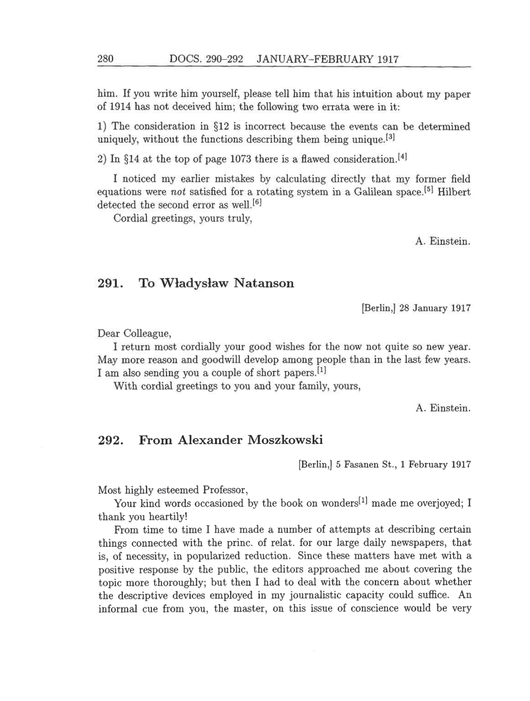 Volume 8: The Berlin Years: Correspondence, 1914-1918 (English translation supplement) page 280