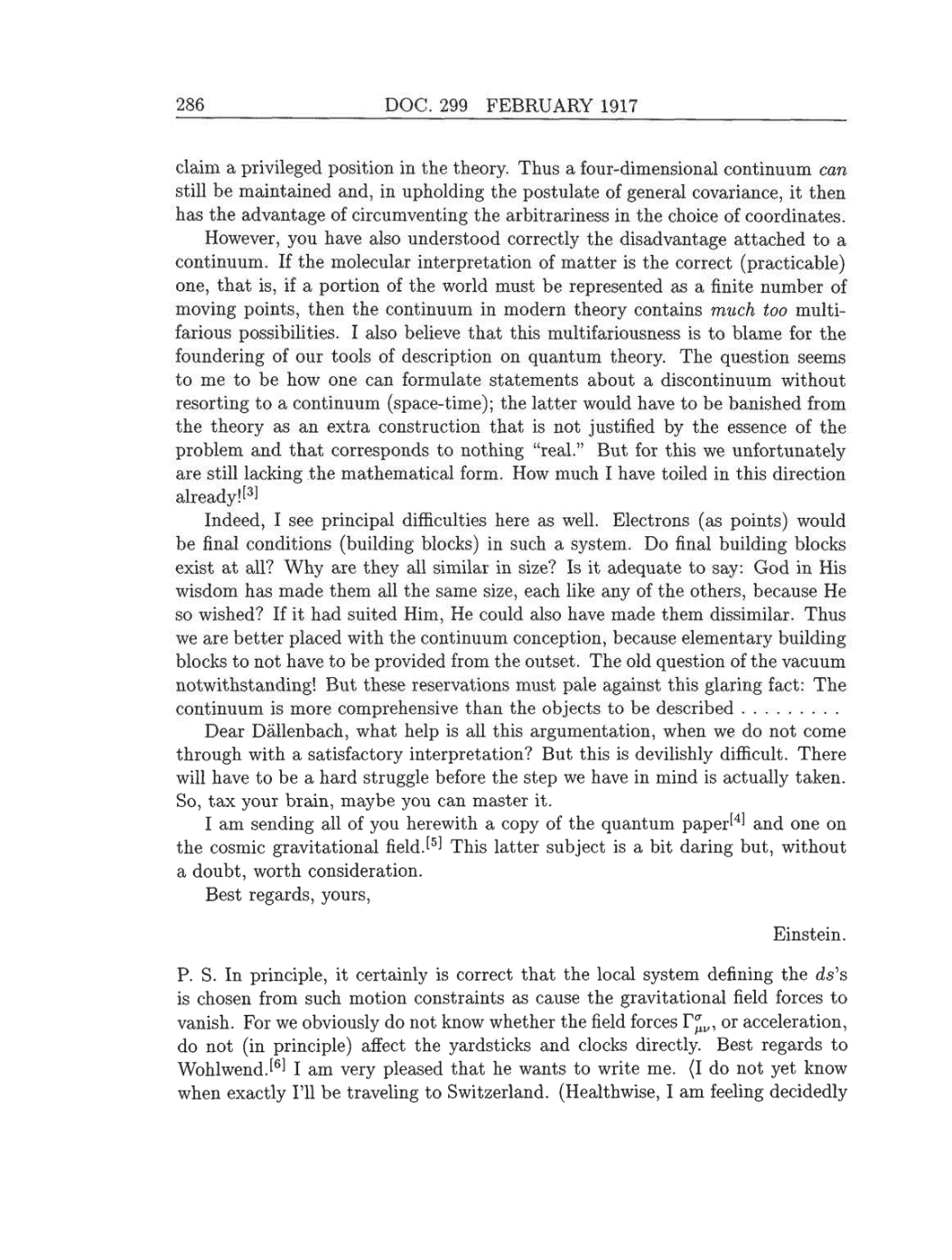 Volume 8: The Berlin Years: Correspondence, 1914-1918 (English translation supplement) page 286