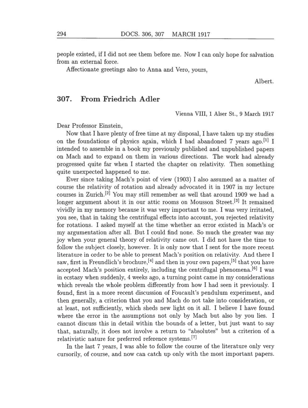 Volume 8: The Berlin Years: Correspondence, 1914-1918 (English translation supplement) page 294