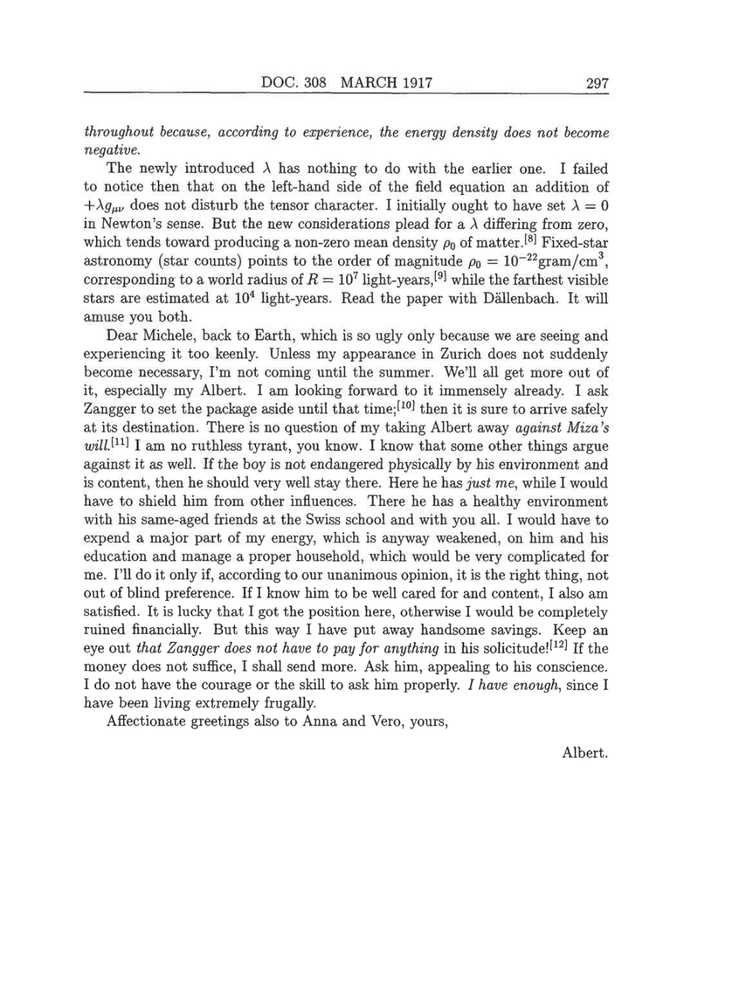 Volume 8: The Berlin Years: Correspondence, 1914-1918 (English translation supplement) page 297