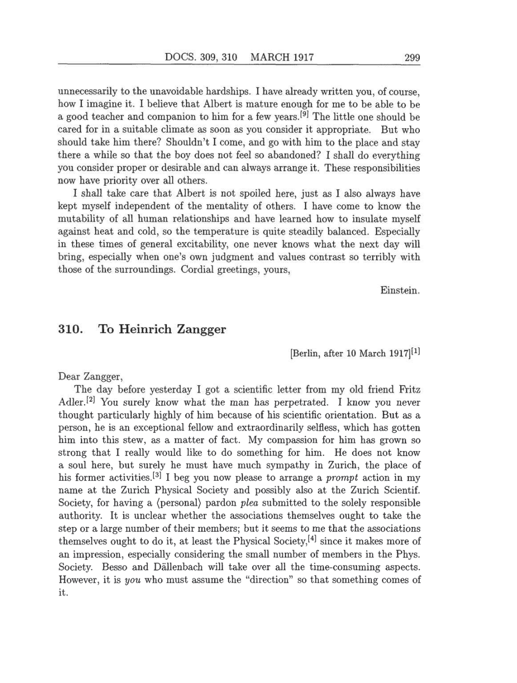 Volume 8: The Berlin Years: Correspondence, 1914-1918 (English translation supplement) page 299