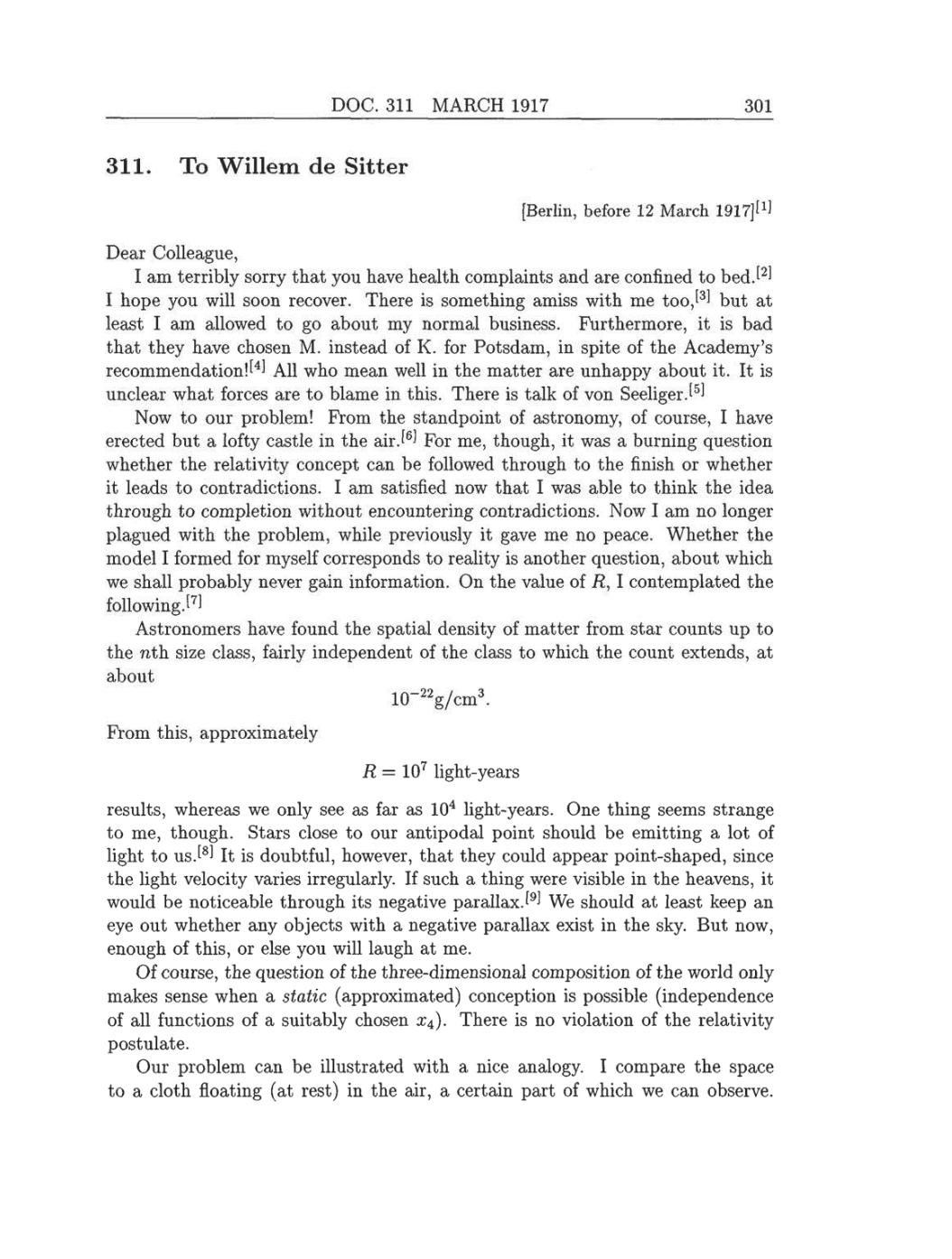 Volume 8: The Berlin Years: Correspondence, 1914-1918 (English translation supplement) page 301