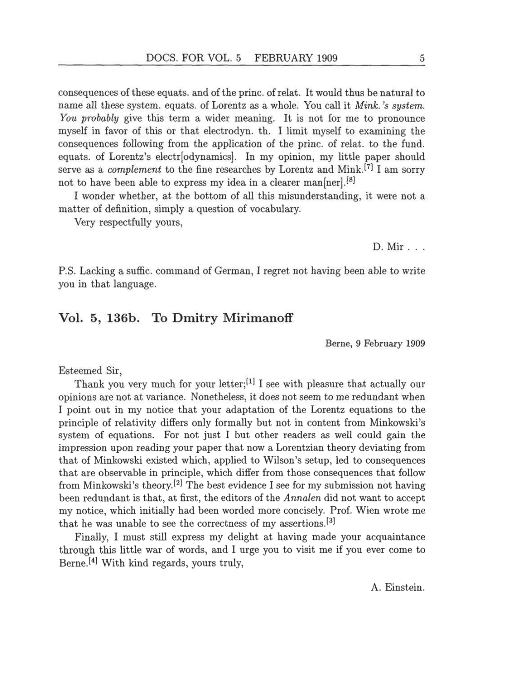 Volume 8: The Berlin Years: Correspondence, 1914-1918 (English translation supplement) page 5