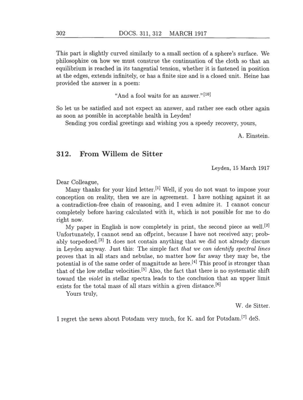 Volume 8: The Berlin Years: Correspondence, 1914-1918 (English translation supplement) page 302