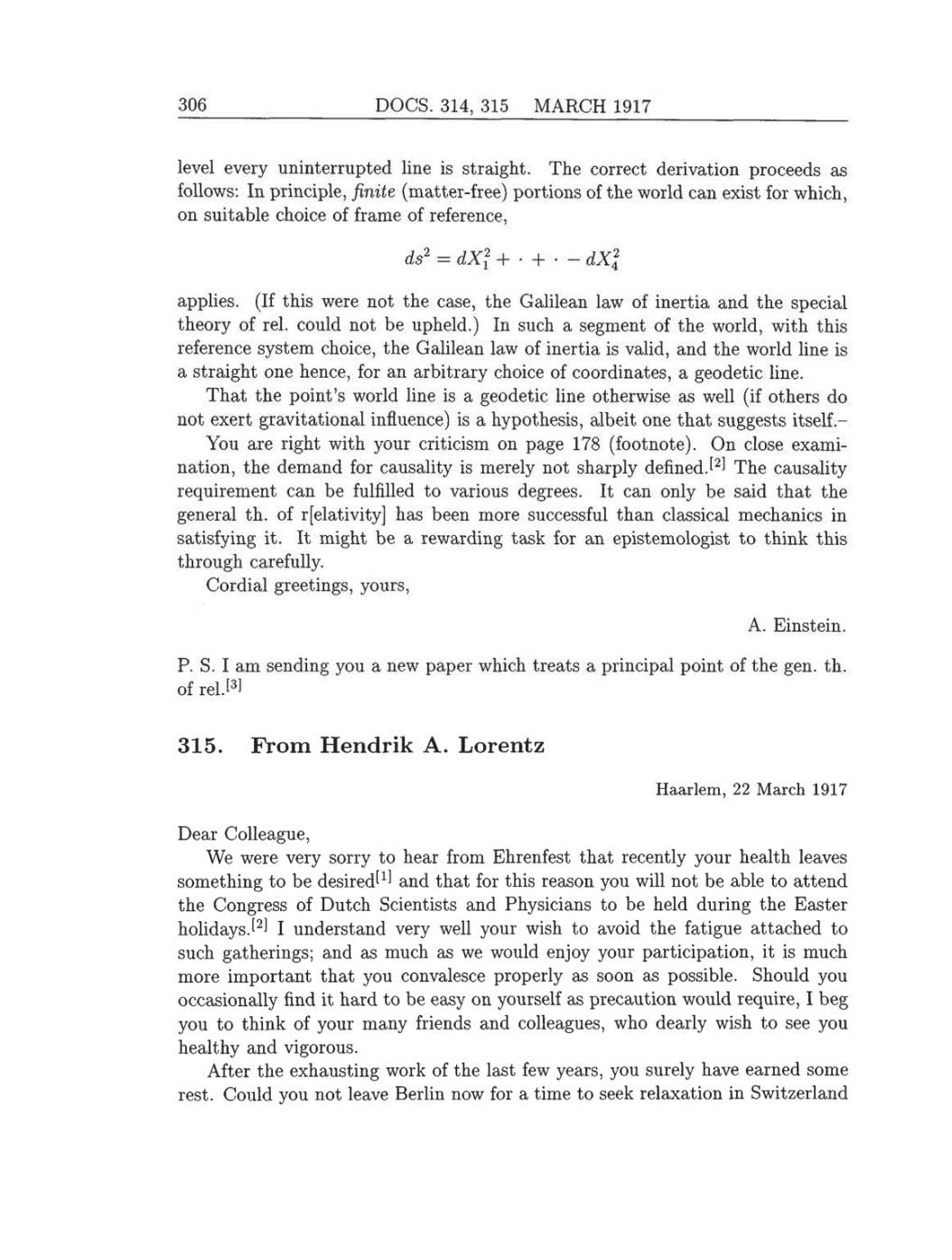 Volume 8: The Berlin Years: Correspondence, 1914-1918 (English translation supplement) page 306