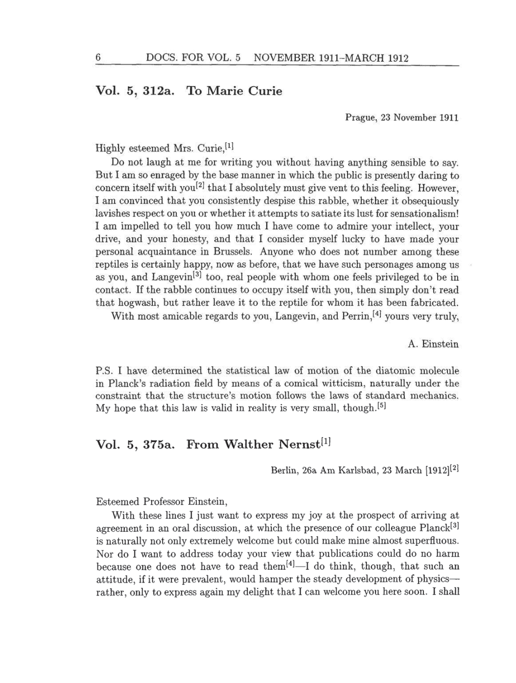 Volume 8: The Berlin Years: Correspondence, 1914-1918 (English translation supplement) page 6