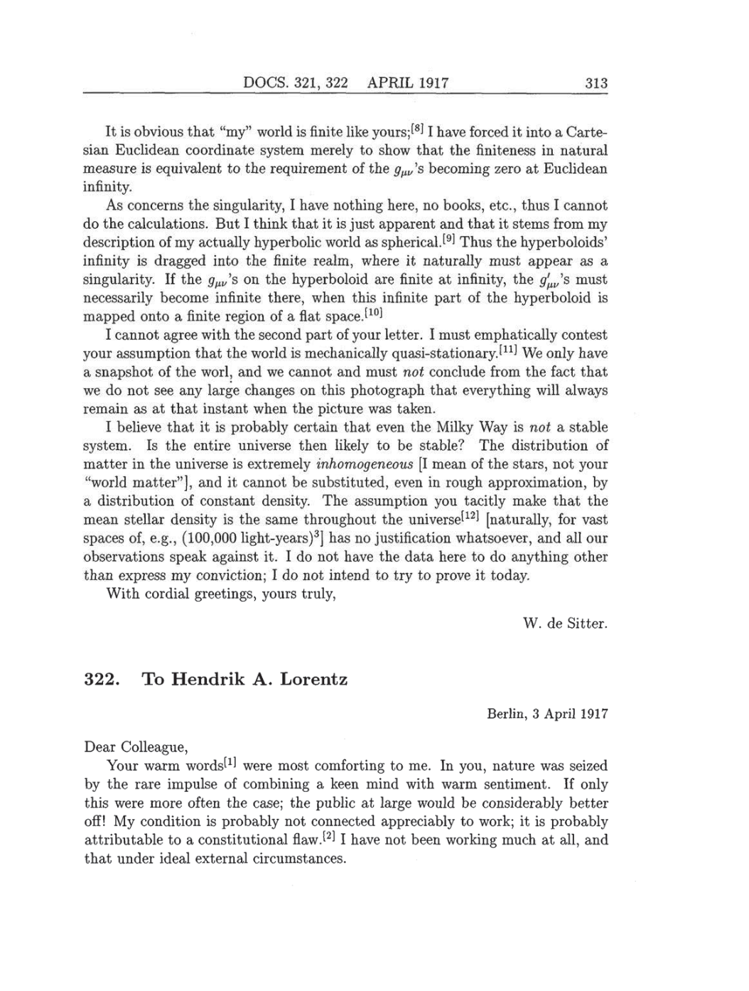 Volume 8: The Berlin Years: Correspondence, 1914-1918 (English translation supplement) page 313