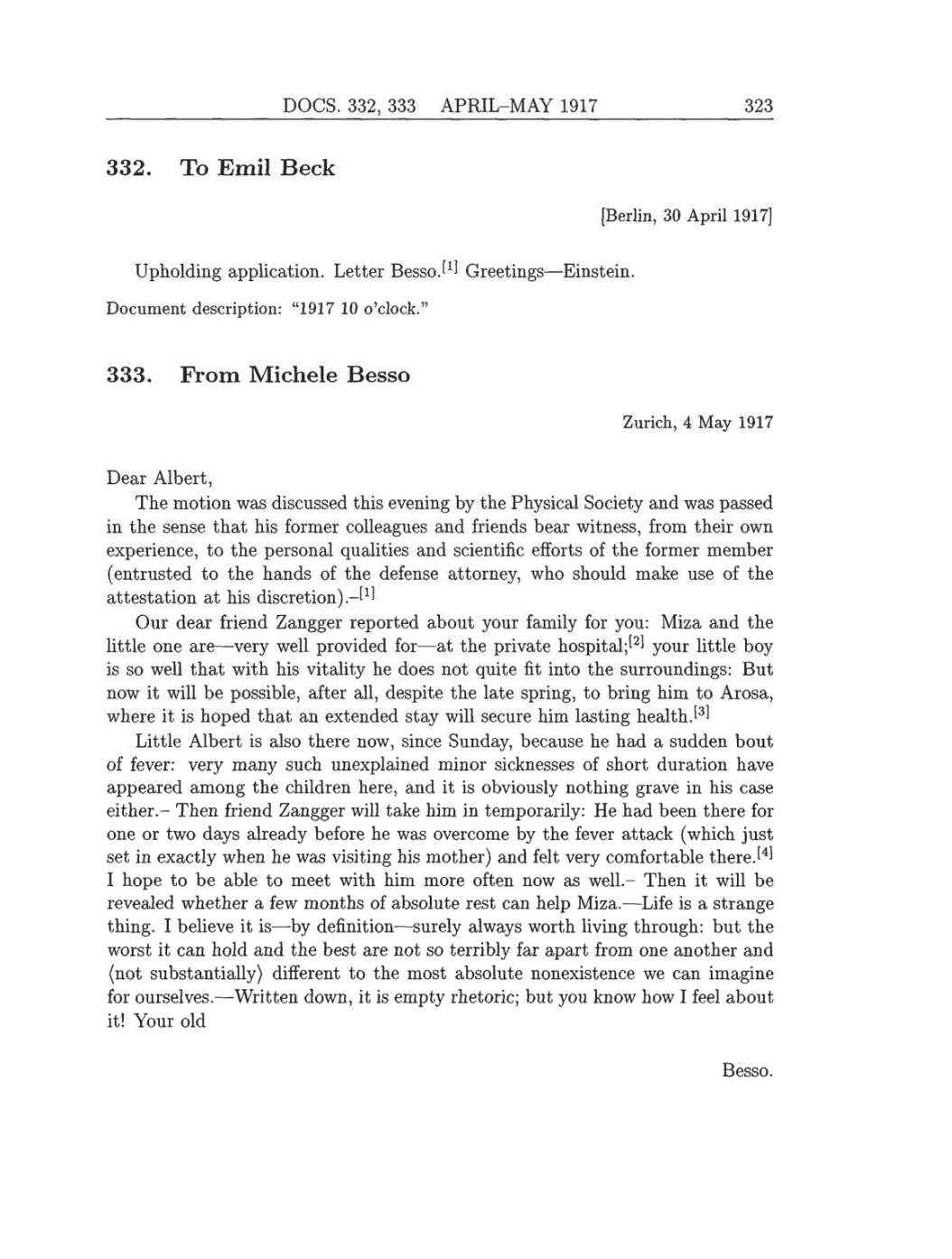 Volume 8: The Berlin Years: Correspondence, 1914-1918 (English translation supplement) page 323