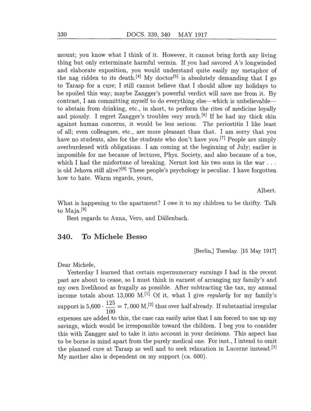 Volume 8: The Berlin Years: Correspondence, 1914-1918 (English translation supplement) page 330