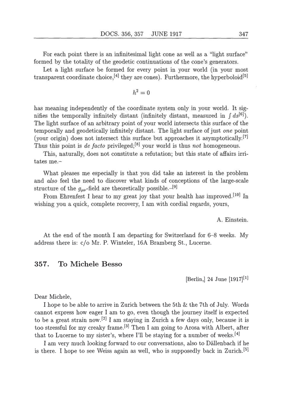 Volume 8: The Berlin Years: Correspondence, 1914-1918 (English translation supplement) page 347