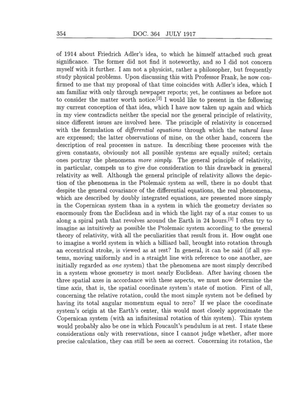 Volume 8: The Berlin Years: Correspondence, 1914-1918 (English translation supplement) page 354