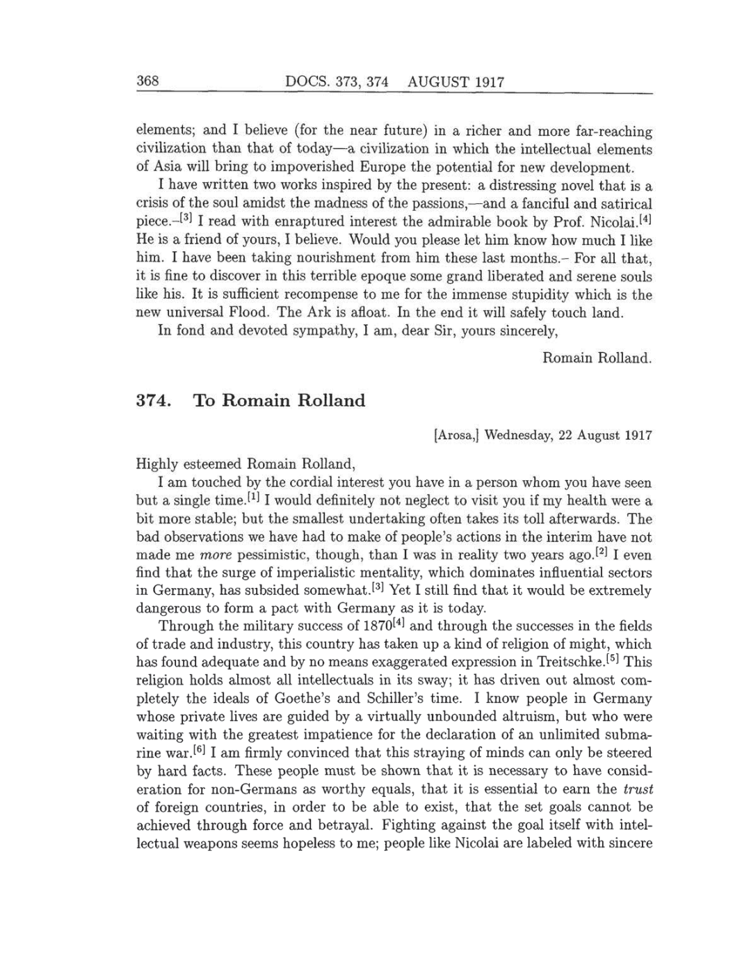 Volume 8: The Berlin Years: Correspondence, 1914-1918 (English translation supplement) page 368