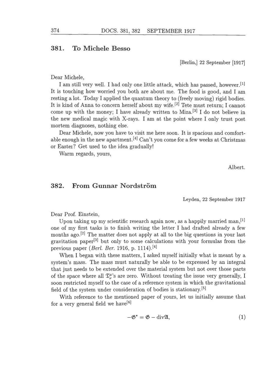 Volume 8: The Berlin Years: Correspondence, 1914-1918 (English translation supplement) page 374