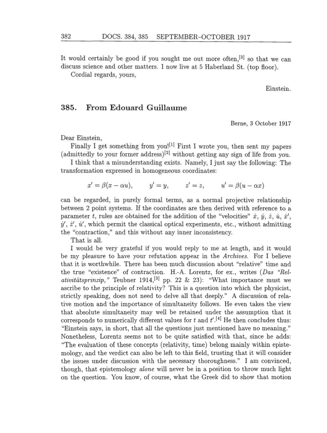 Volume 8: The Berlin Years: Correspondence, 1914-1918 (English translation supplement) page 382