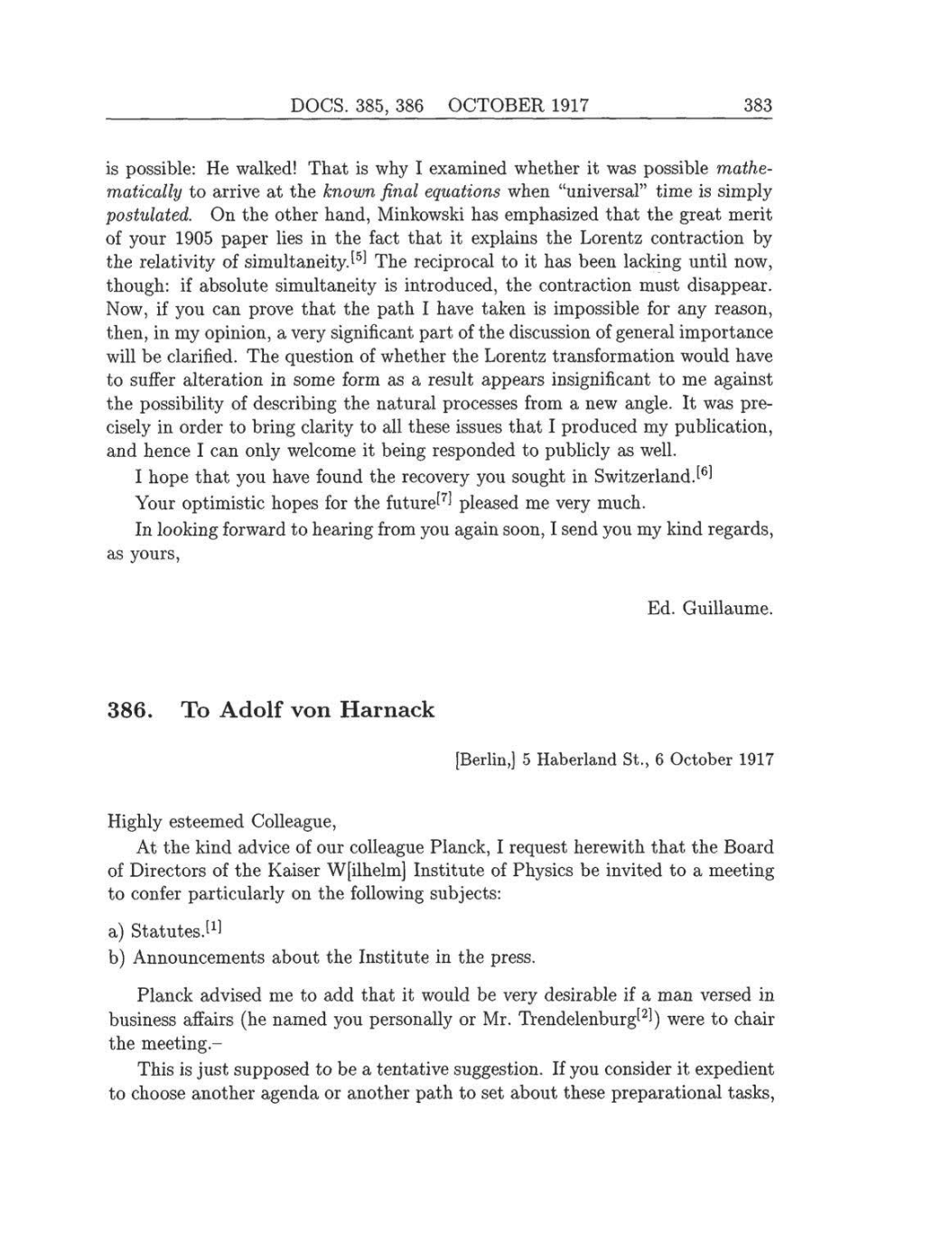 Volume 8: The Berlin Years: Correspondence, 1914-1918 (English translation supplement) page 383