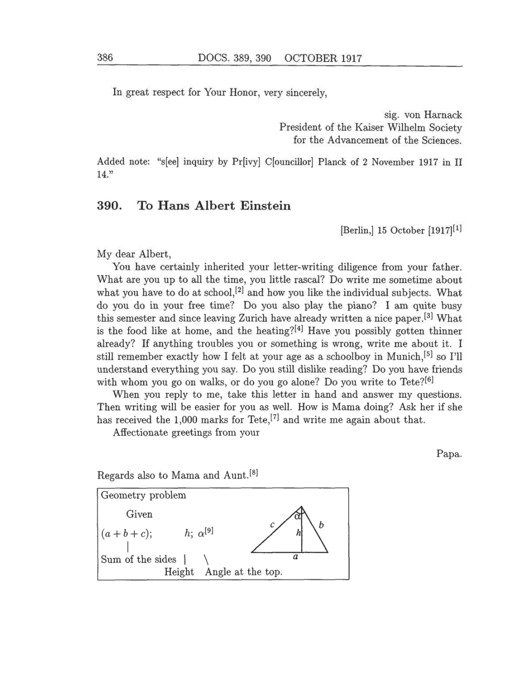 Volume 8: The Berlin Years: Correspondence, 1914-1918 (English translation supplement) page 386