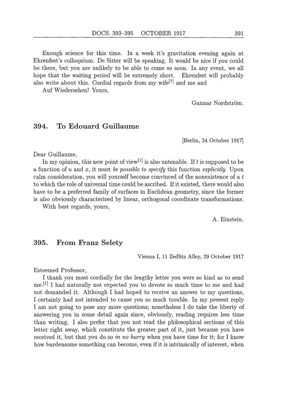 Volume 8: The Berlin Years: Correspondence, 1914-1918 (English translation supplement) page 391