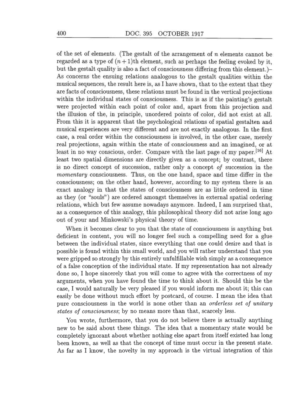 Volume 8: The Berlin Years: Correspondence, 1914-1918 (English translation supplement) page 400