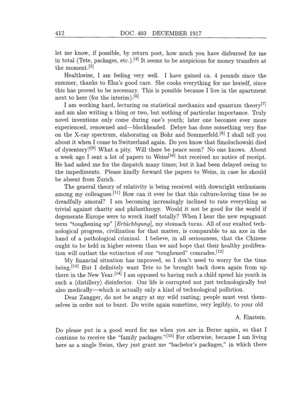 Volume 8: The Berlin Years: Correspondence, 1914-1918 (English translation supplement) page 412