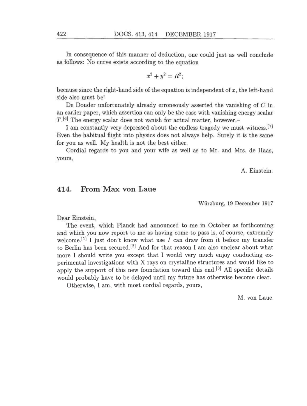 Volume 8: The Berlin Years: Correspondence, 1914-1918 (English translation supplement) page 422