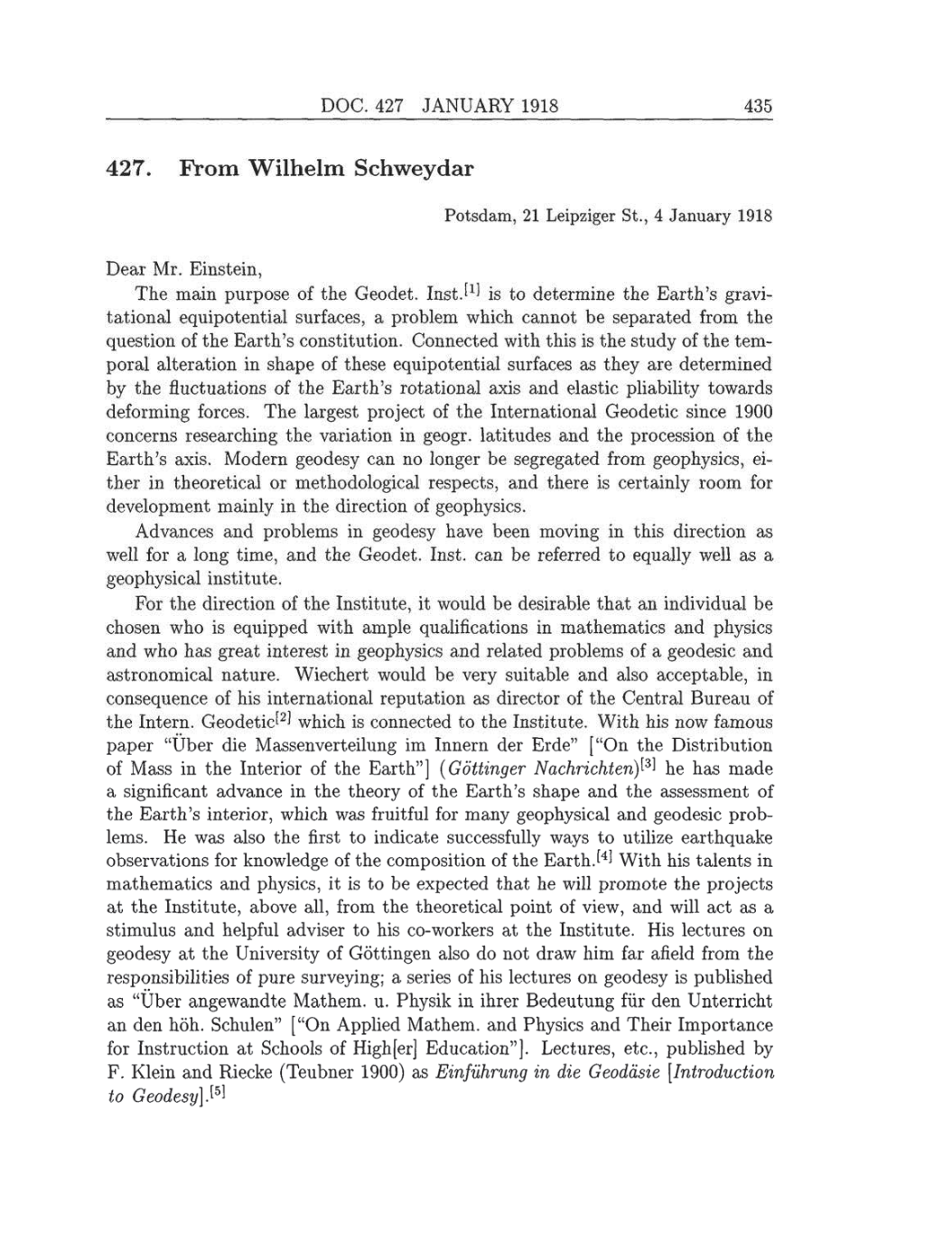 Volume 8: The Berlin Years: Correspondence, 1914-1918 (English translation supplement) page 435