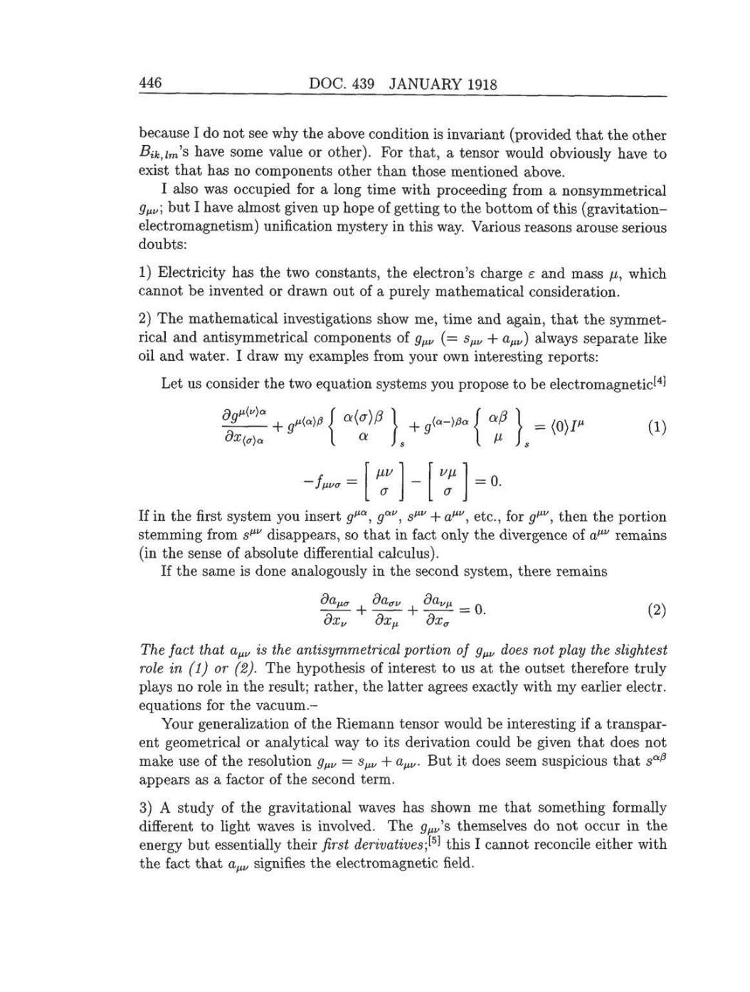 Volume 8: The Berlin Years: Correspondence, 1914-1918 (English translation supplement) page 446