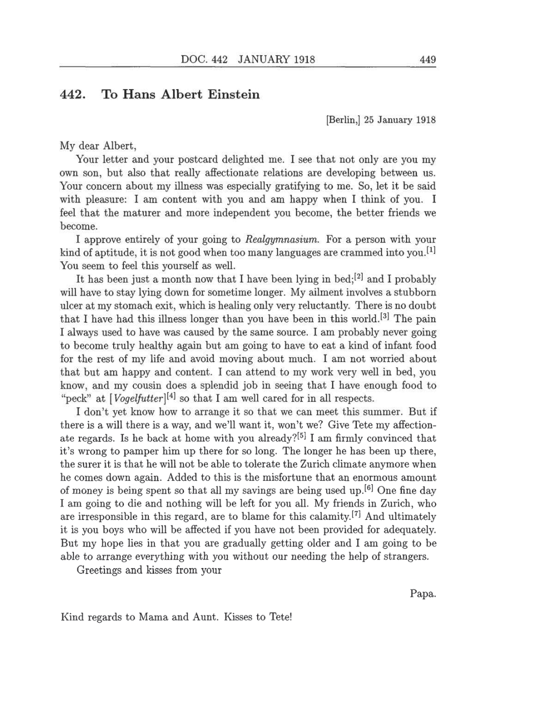 Volume 8: The Berlin Years: Correspondence, 1914-1918 (English translation supplement) page 449