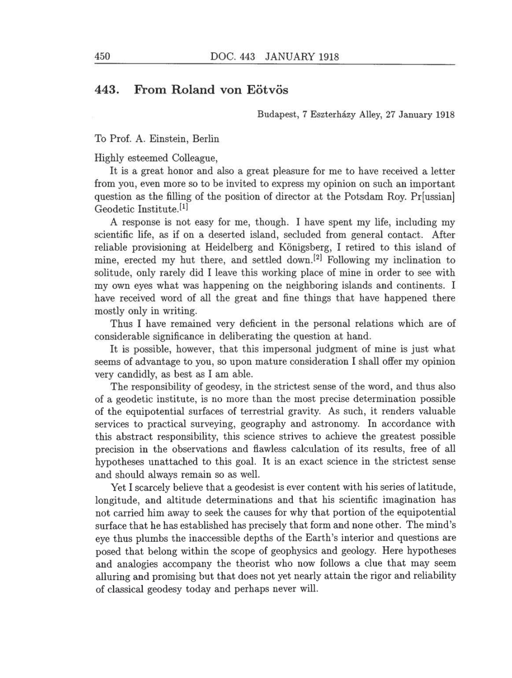 Volume 8: The Berlin Years: Correspondence, 1914-1918 (English translation supplement) page 450
