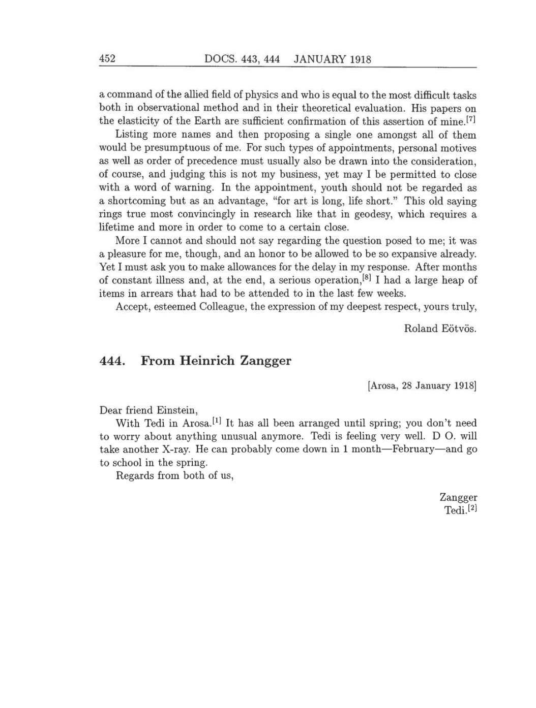 Volume 8: The Berlin Years: Correspondence, 1914-1918 (English translation supplement) page 452