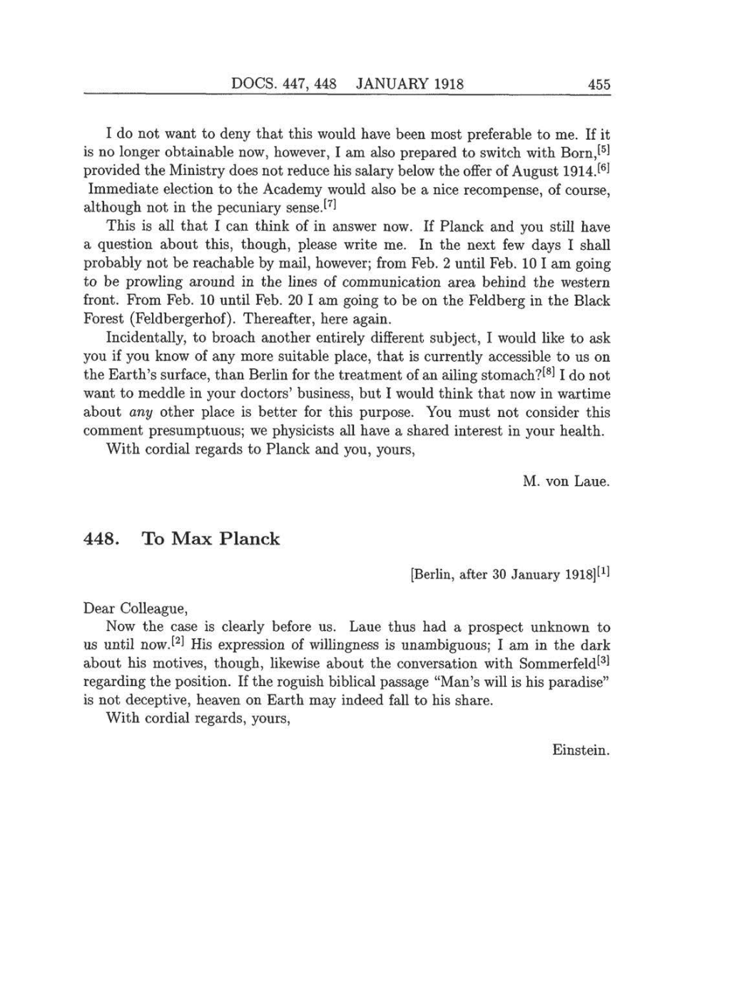 Volume 8: The Berlin Years: Correspondence, 1914-1918 (English translation supplement) page 455